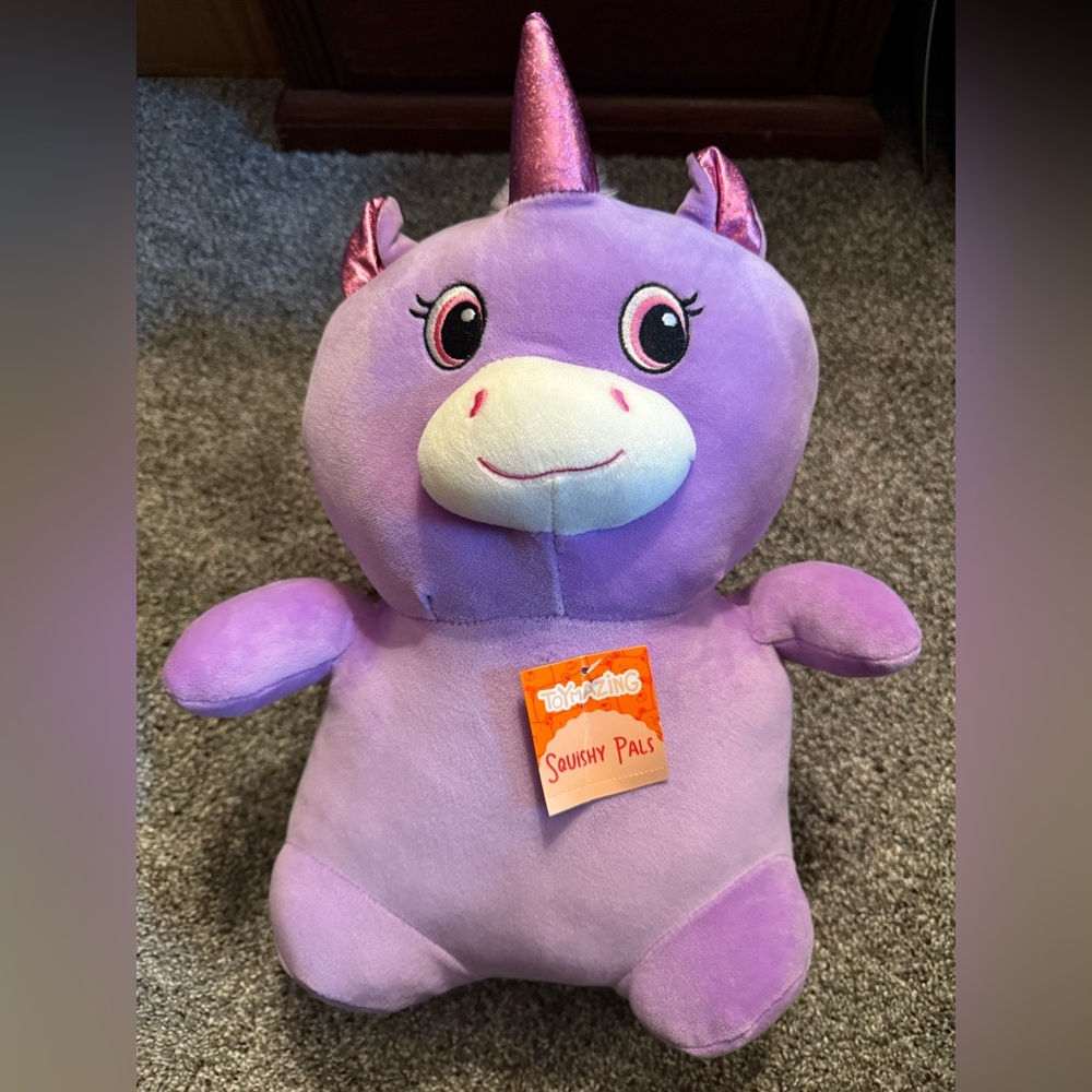 **Free Gift!** Purple Unicorn Squishy Pal 15 inch plush